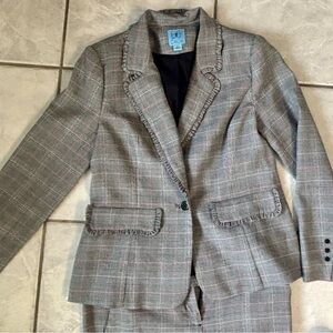 Cece Boutique Nordstrom Gray Pink Plaid women’s suit set blazer medium 4 6